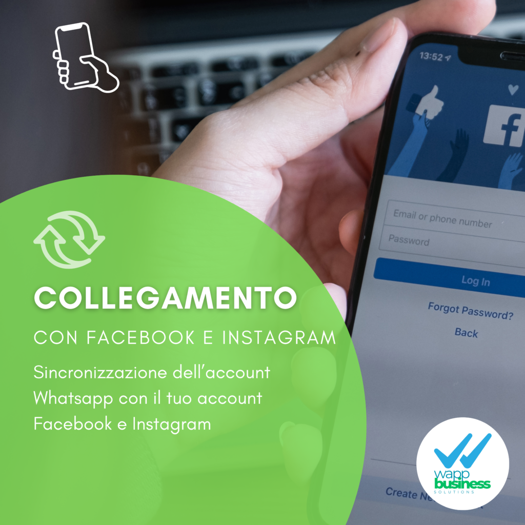 Servizio di collegamento e sincronizzazione di WhatsApp Business con Facebook e Instagram.