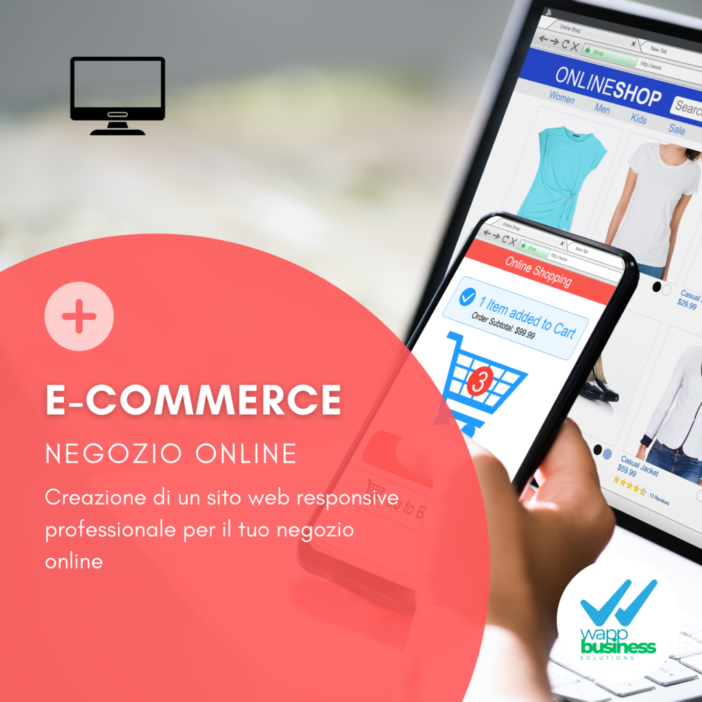 Servizio di creazione di siti e-commerce professionali e responsive per negozi online.