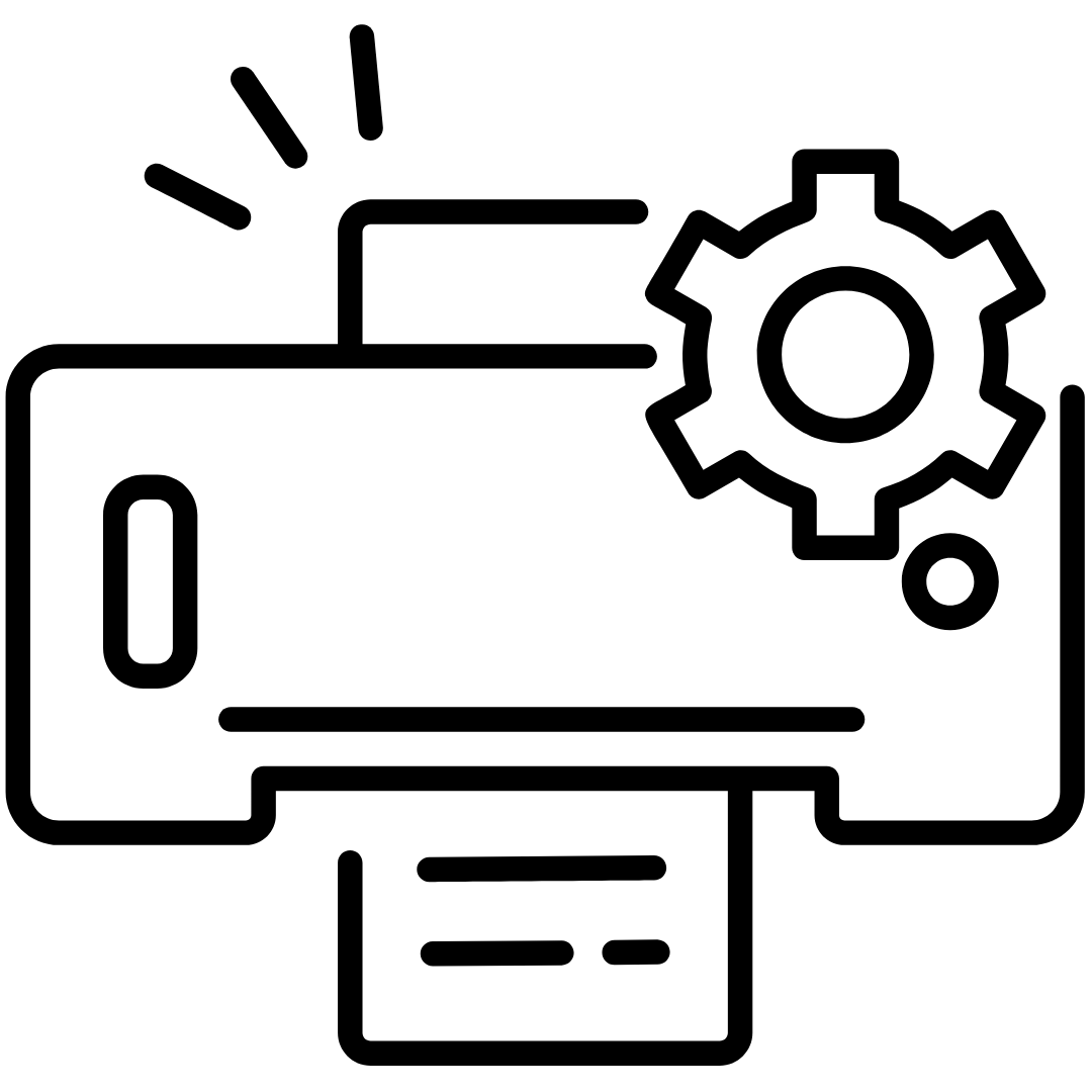 Icona per servizi di stampa gestita e manutenzione stampanti.
