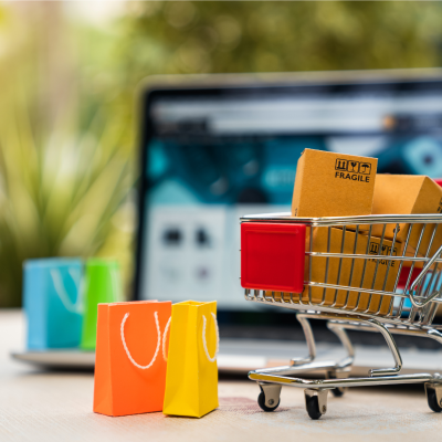 Carrello della spesa virtuale per lo shopping online sul nostro sito e-commerce.