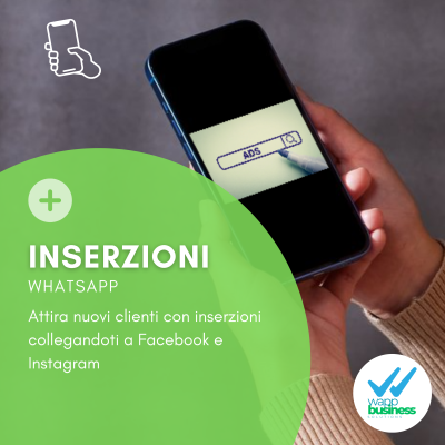 Servizio di creazione inserzioni pubblicitarie su Facebook e Instagram collegate a WhatsApp.